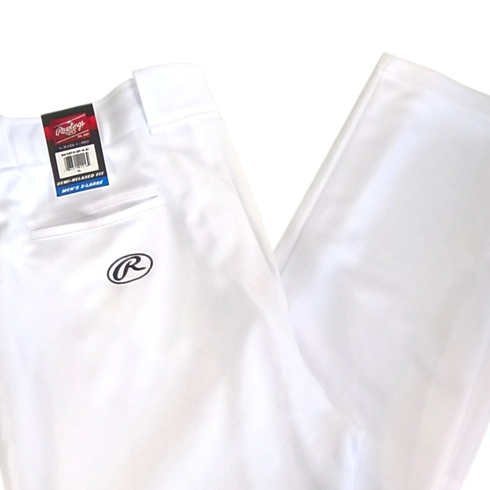 Rawlings Mens XL White Pro-Dri Semi-Relaxed Fit Baseball‎ Pants AMABP31SR NEW